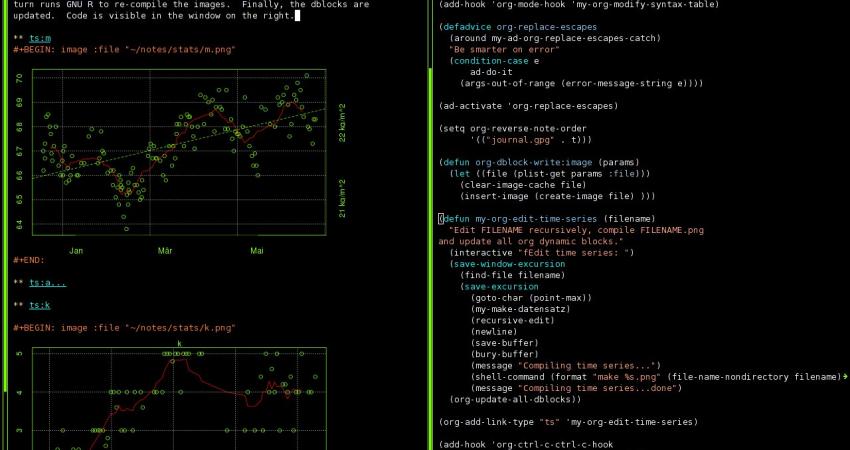 Captura de pantalla de Emacs Orgmode (https://flic.kr/p/Cw7noN)