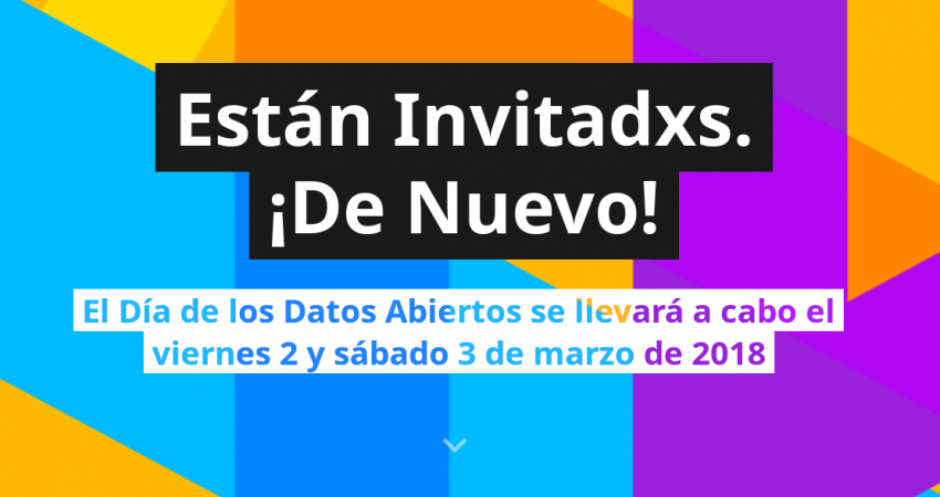 Día de los Datos Abiertos, viernes 2 y sábado 3 de marzo